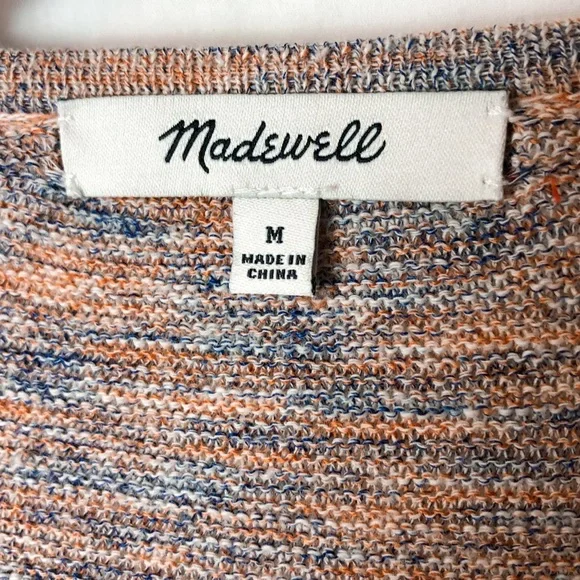 Madewell Summer Ryder Marled Multicolored Open Front Cardigan Size Medium - Picture 8 of 9